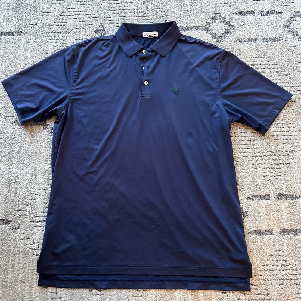 Peter Millar Navy Blue Solid Performance Jersey G… - image 1